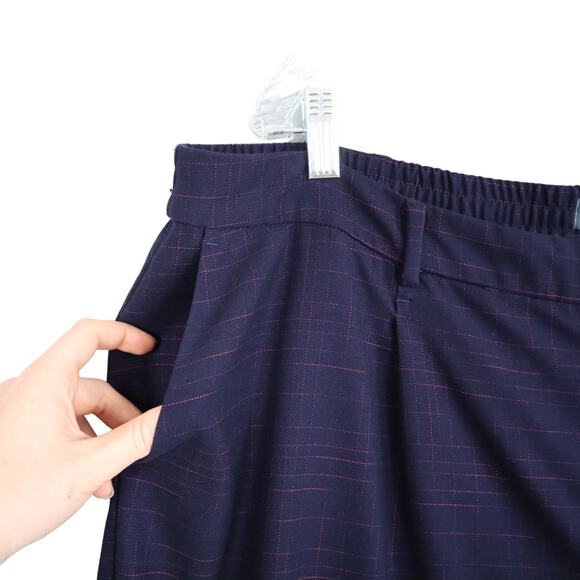 Modcloth Checking On It Trouser Pants Plaid Navy Pink Women's Plus Size 2X - Picture 5 of 15